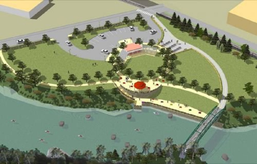 12. The site is along the East Coast Greenway and will be a trailhead for trail
users. Conceptual design by Dennis Goderre.