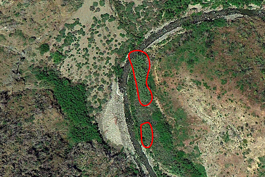 Aerial photo of highest point in target subwatershed
